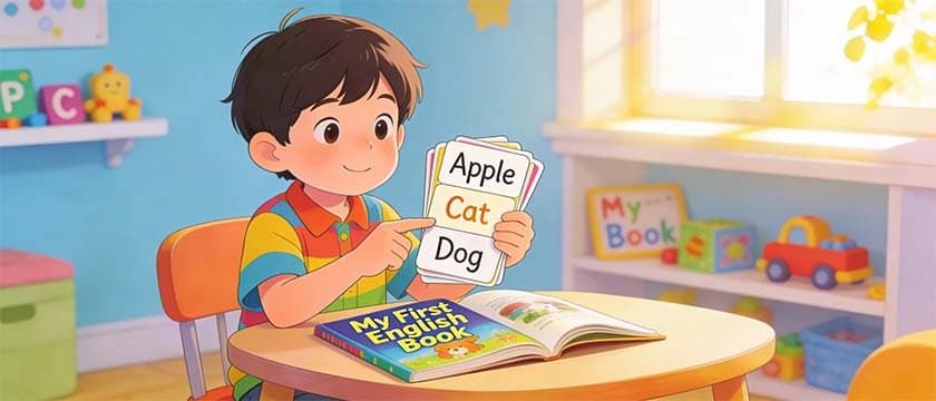 Мальчик учит английский язык