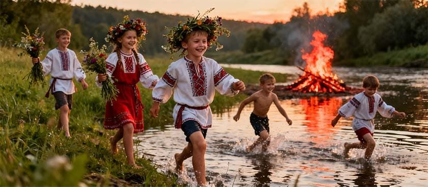 Дети на празднике Ивана Купала