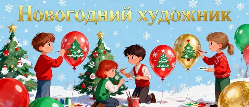 Дети рисуют на воздушных шарах