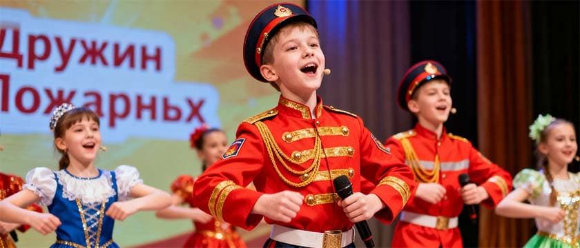 Выступают юные пожарные