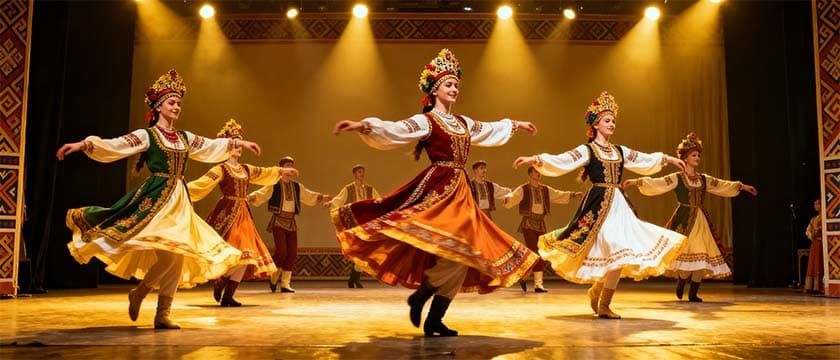 На конкурсе народных танцев